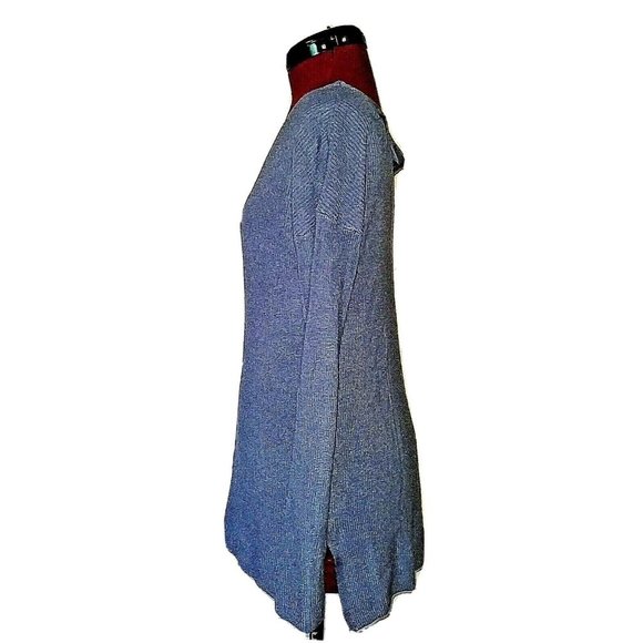 Hippie Rose Womens Sweater Size XL Blue Ash Cross Back Detail Side Split - Picture 4 of 7